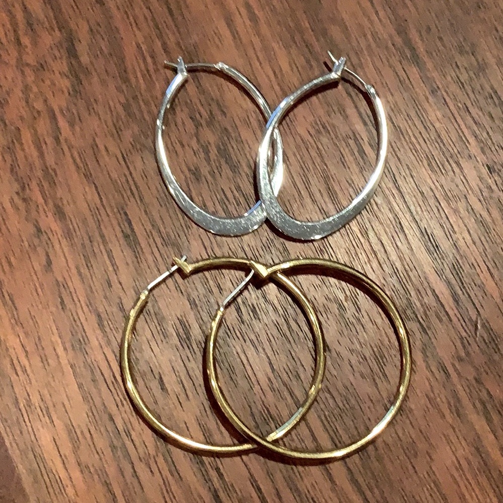 Argento Vivo Hoop Earrings, 2 Pair